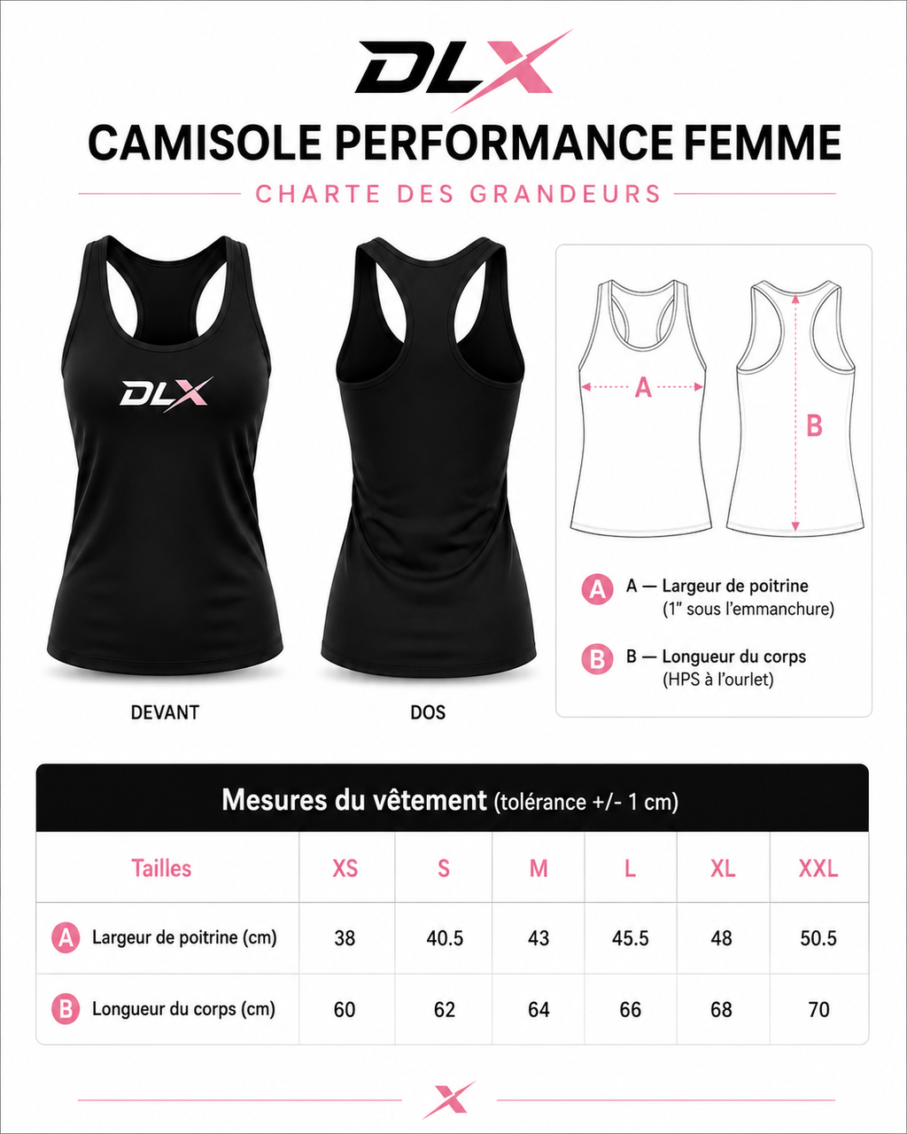 Camisole performance DLX noir