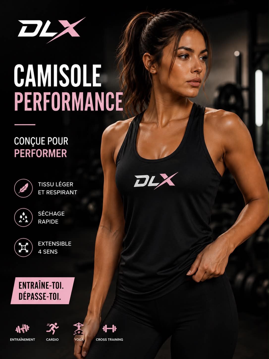 Camisole performance DLX noir
