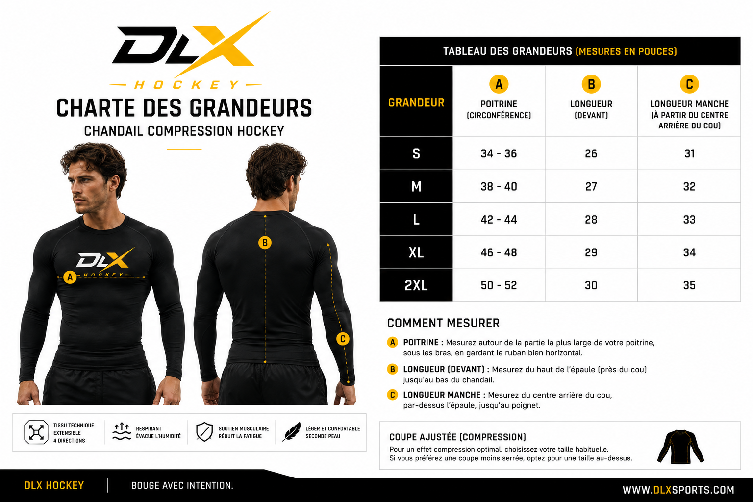 Chandail compression hockey