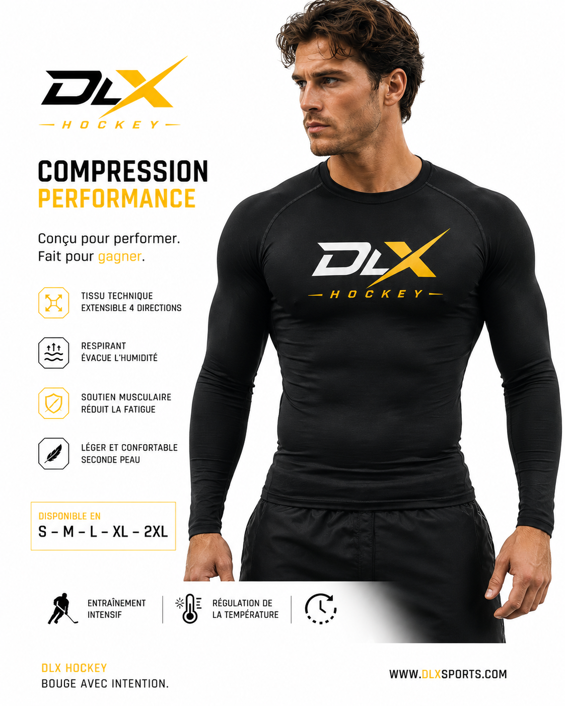 Chandail compression hockey