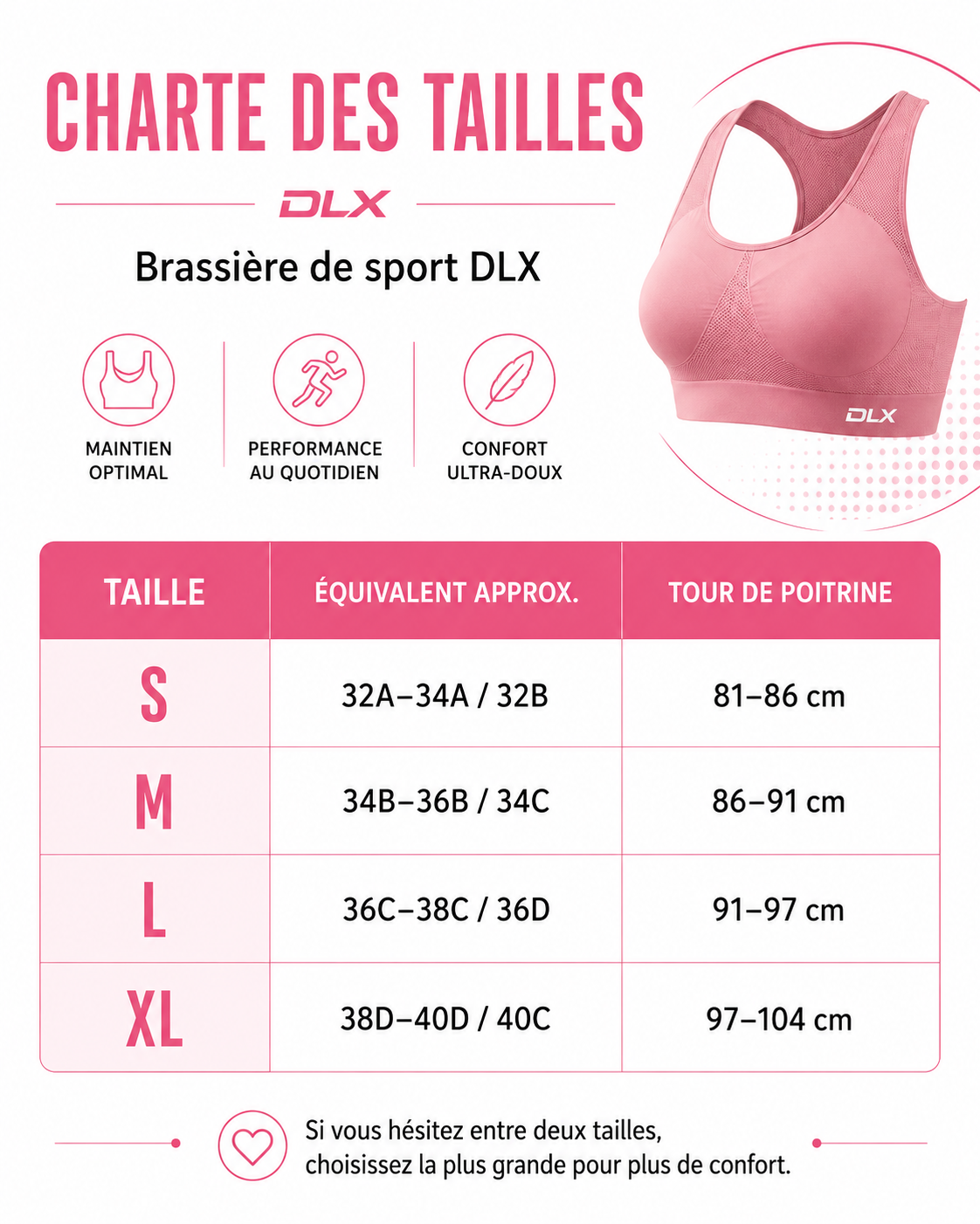 Brassière de sport rose